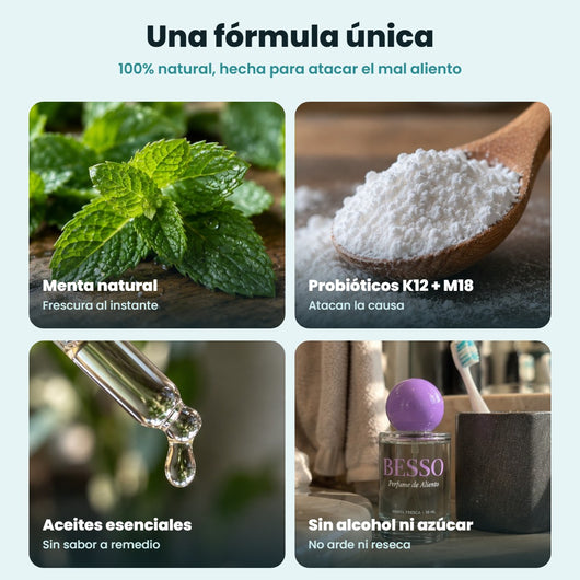 Fórmula de BESSO con probióticos K12 y M18 y aceites esenciales